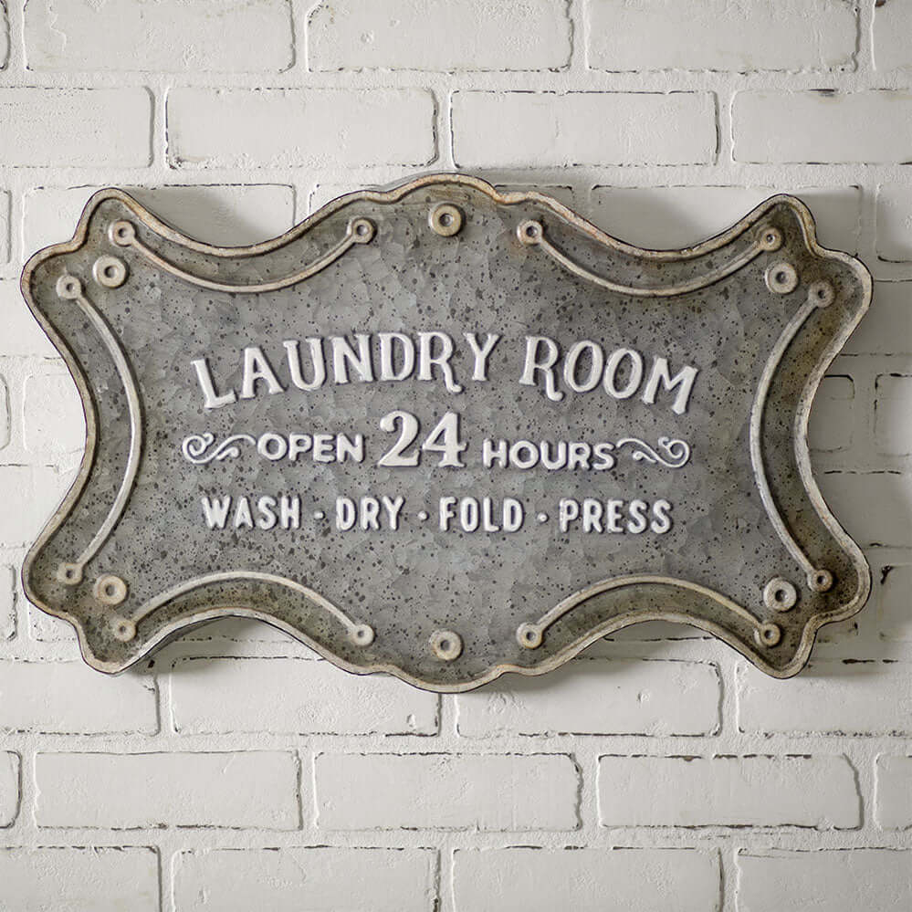 Vintage Inspired Metal Laundry Wall Sign