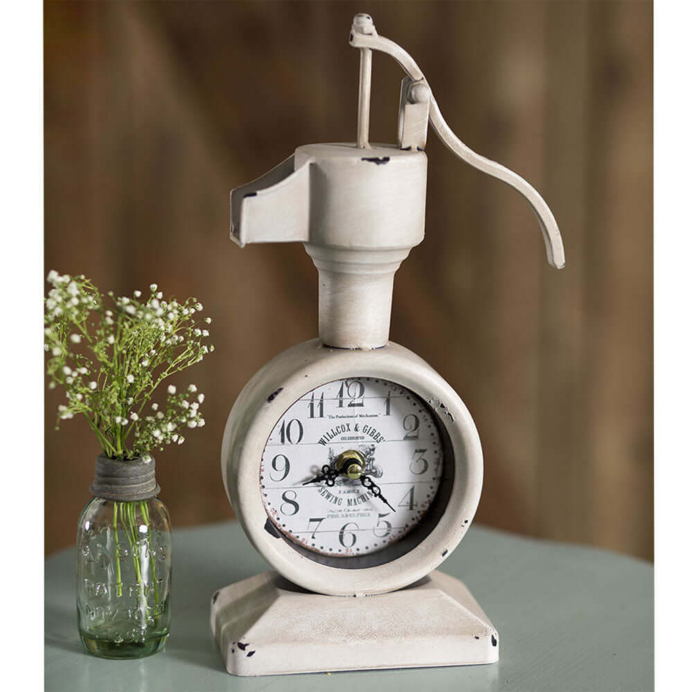 Vintage Inspired Rustic Farmhouse Water Pump Clock