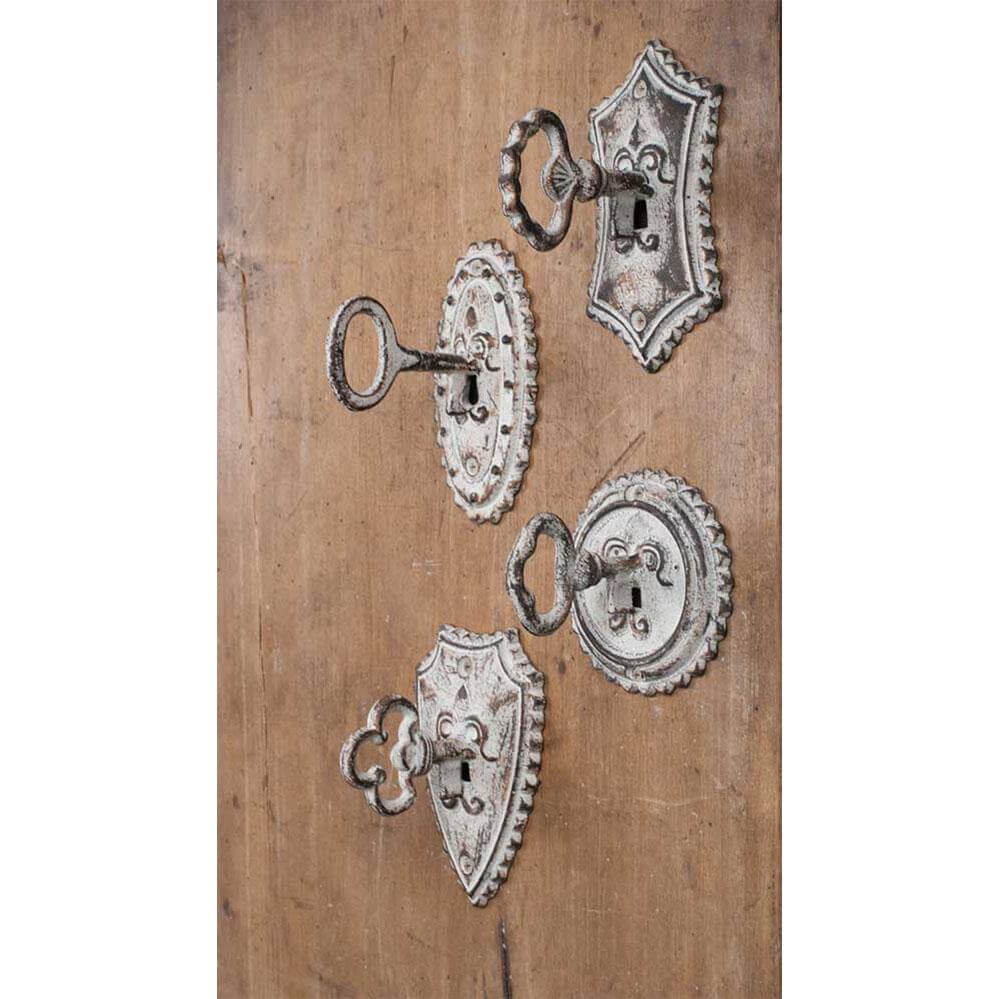 Vintage Key Wall Hooks (Set of 4)