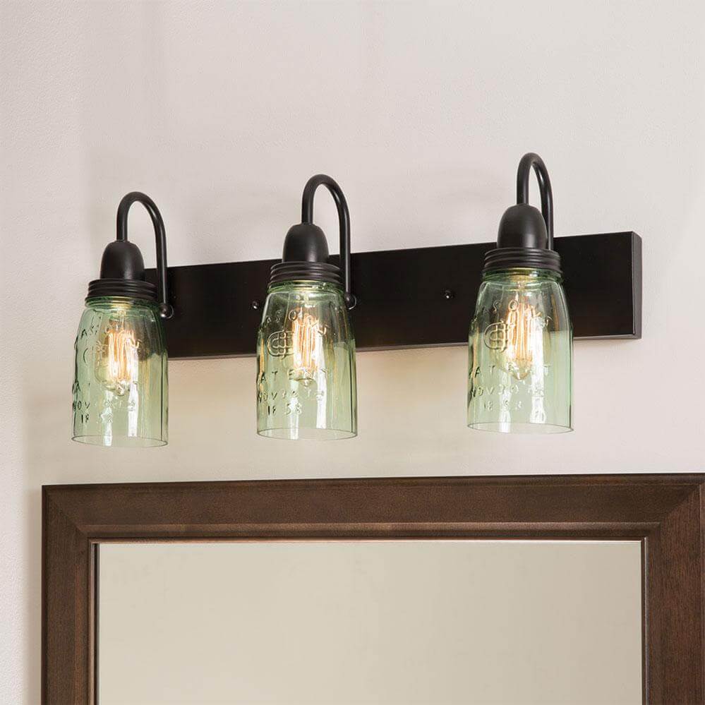 Vintage Mason Jar Wall Mounted Vanity Light