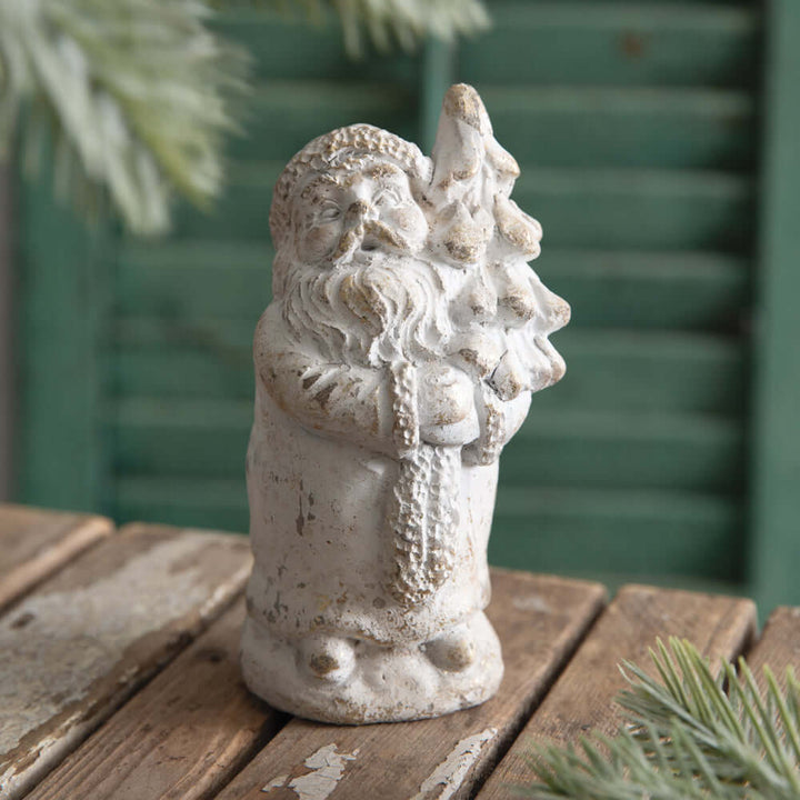 Vintage Santa with Christmas Tree Figurine