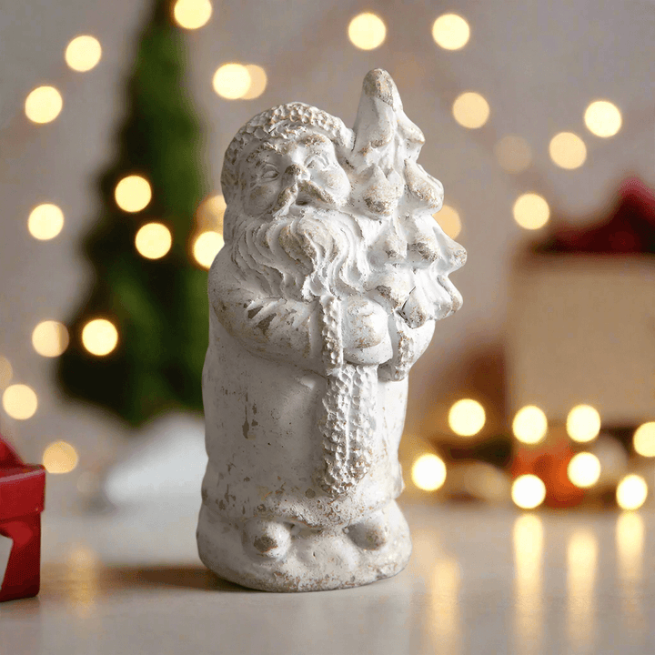 Vintage Santa with Christmas Tree Figurine