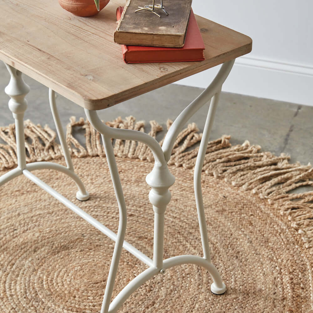 Vintage Sewing Table in Wood and Metal