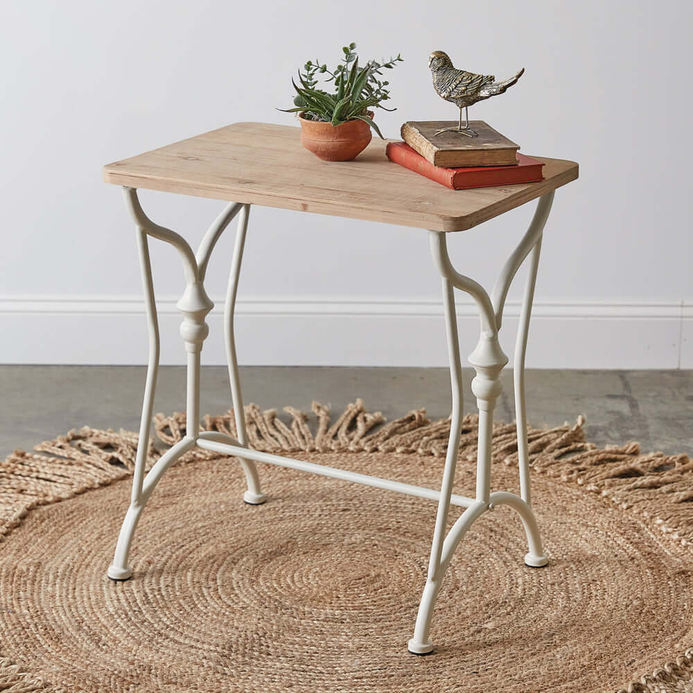 Vintage Sewing Table in Wood and Metal