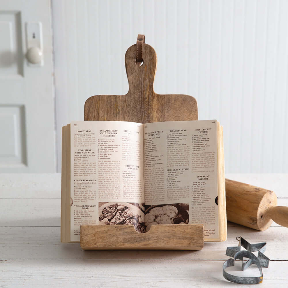 Vintage Wood Cutting Board Cookbook Stand