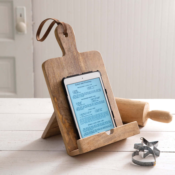 Vintage Wood Cutting Board Cookbook Stand