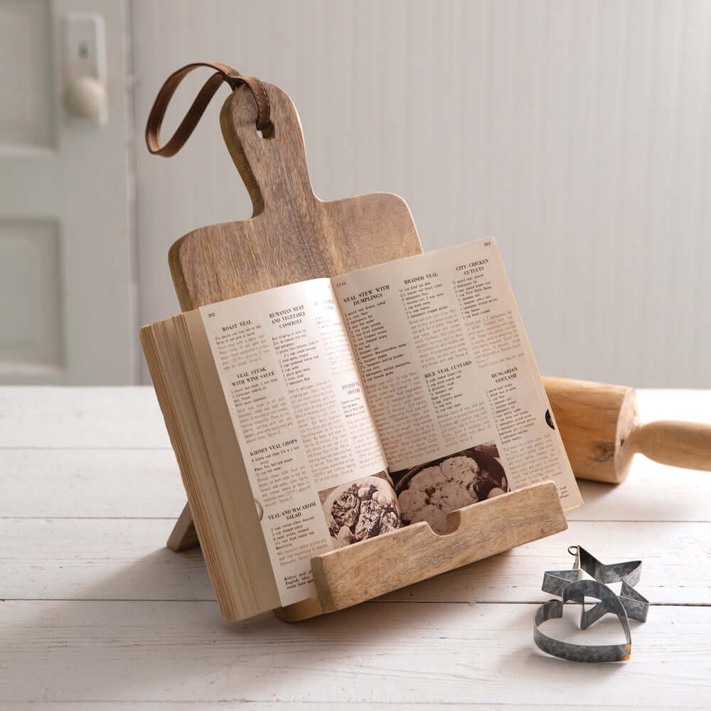 Vintage Wood Cutting Board Cookbook Stand