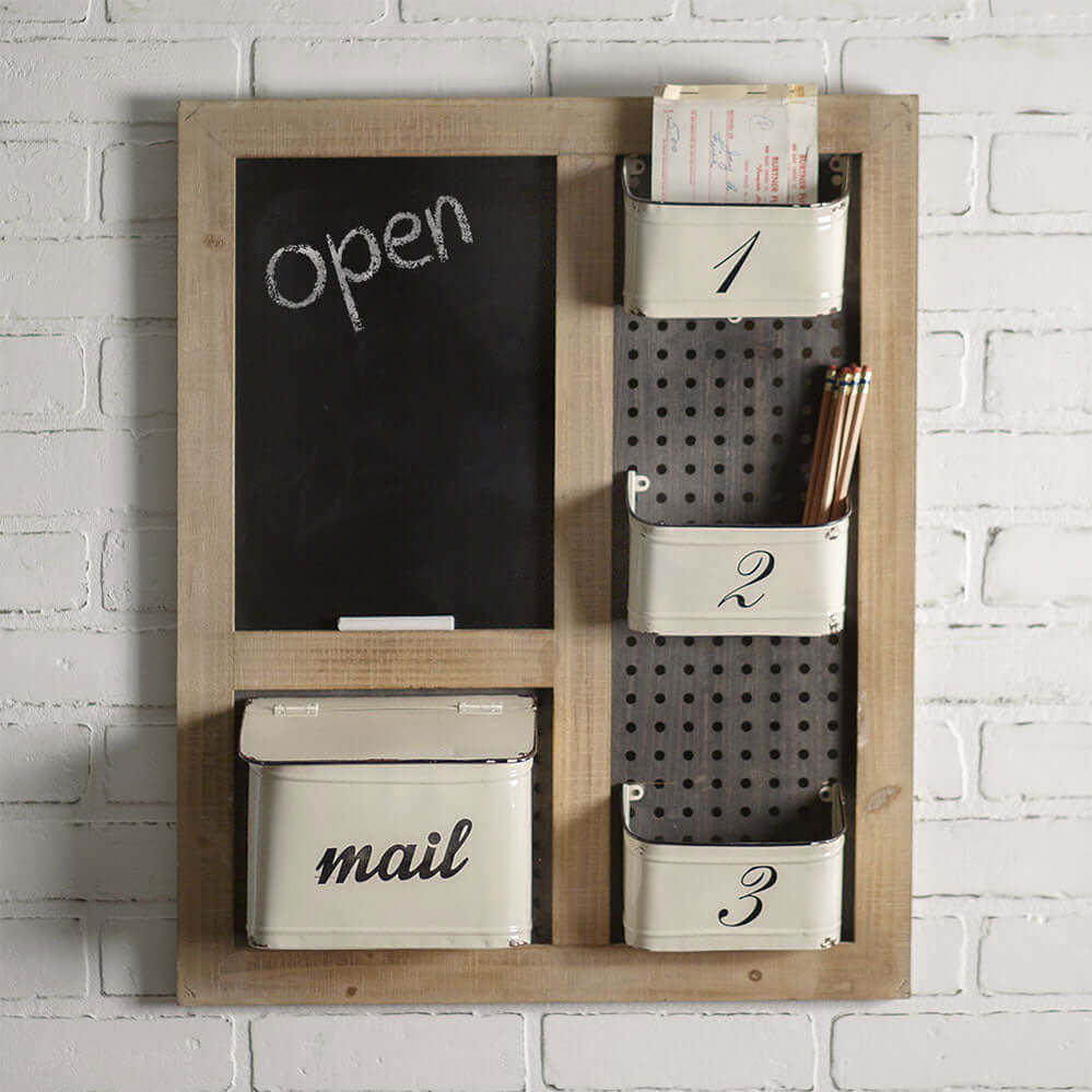 Wall Mounted Mail Organizer and Chalkboard