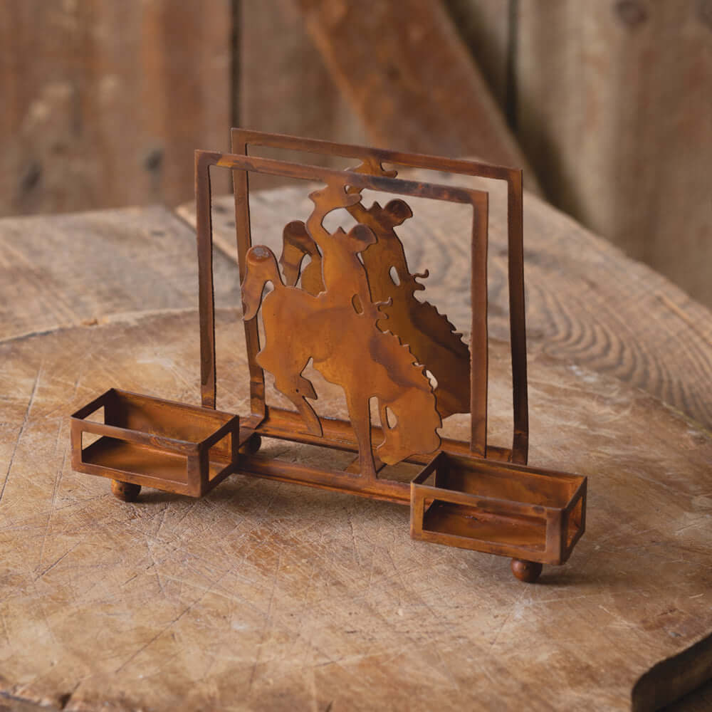 Western Cowboy Salt & Pepper Napkin Caddy