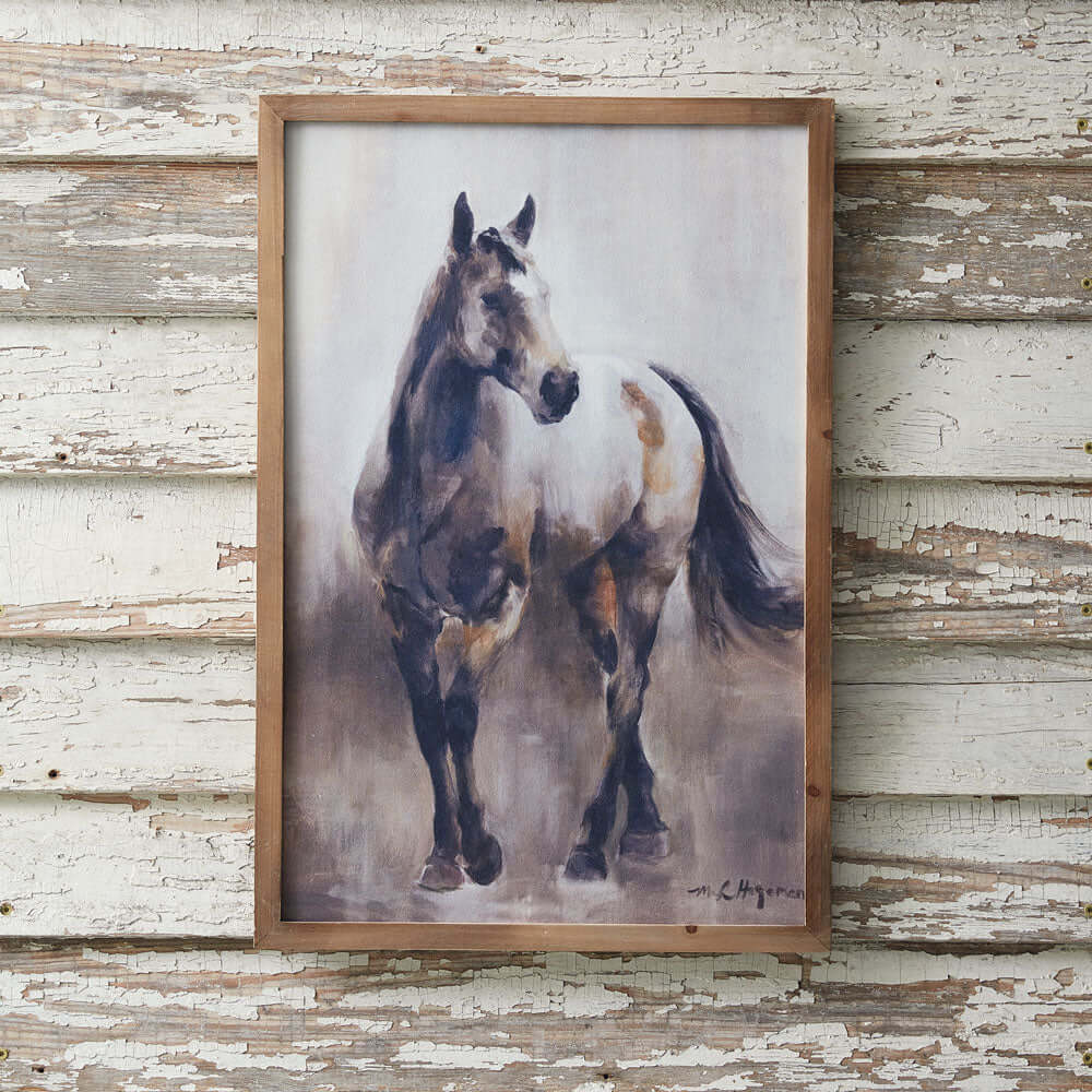 Western Horse Framed Canvas Art Wall Print