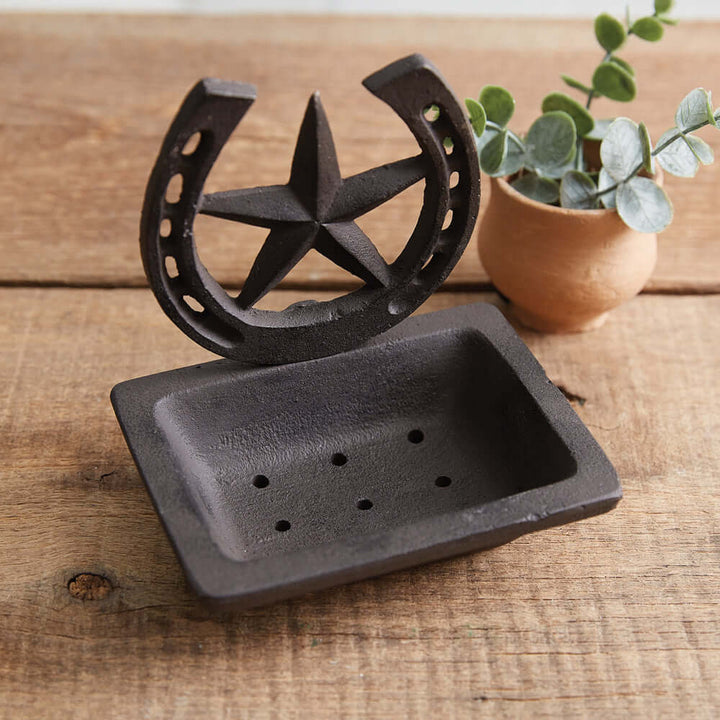 Western Horseshoe Soap Dish in Cast Iron