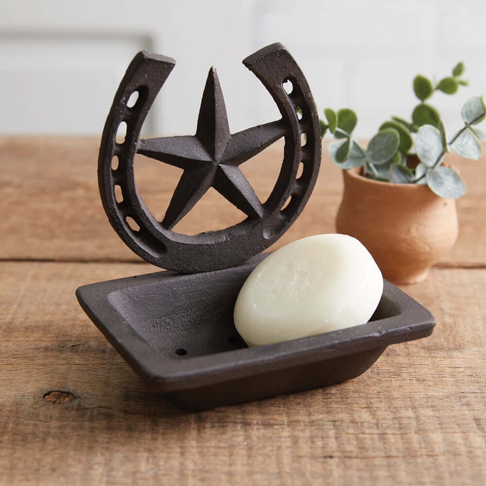 Western Horseshoe Soap Dish in Cast Iron