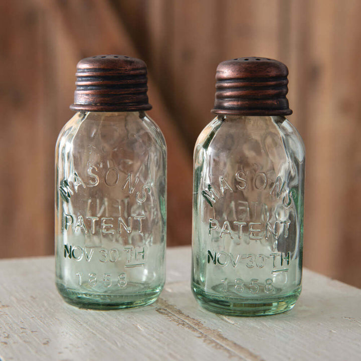 Western-Themed Copper Caddy Salt and Pepper Shaker Set