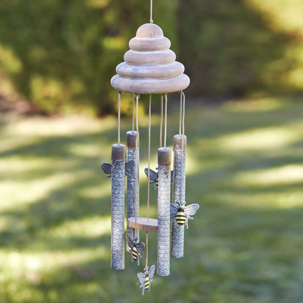 Whimsical Bees & Beehive Garden Wind Chime