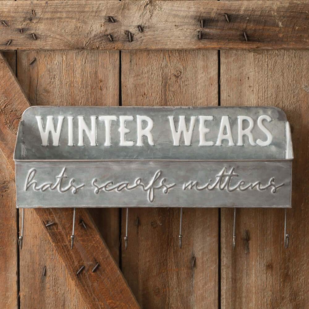 Winter Farmhouse Wall Shelf and Hooks