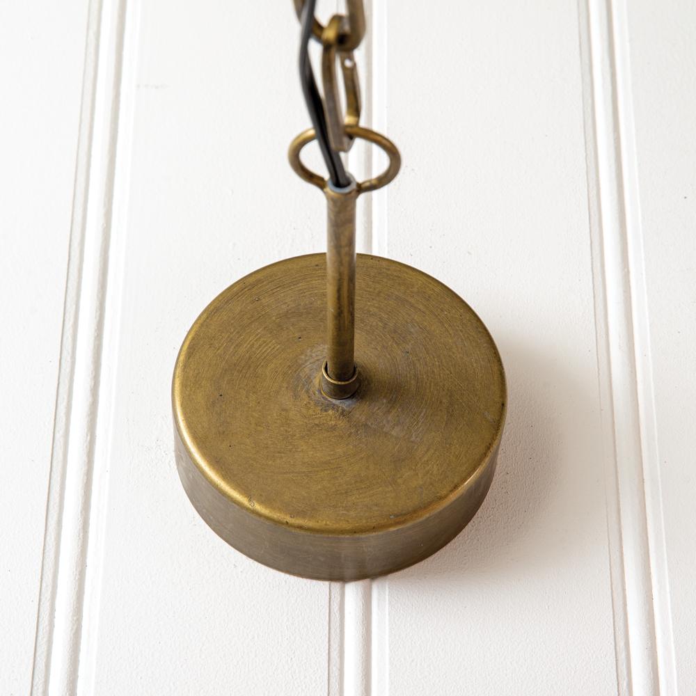 Wire Pendant Light in Antique Brass