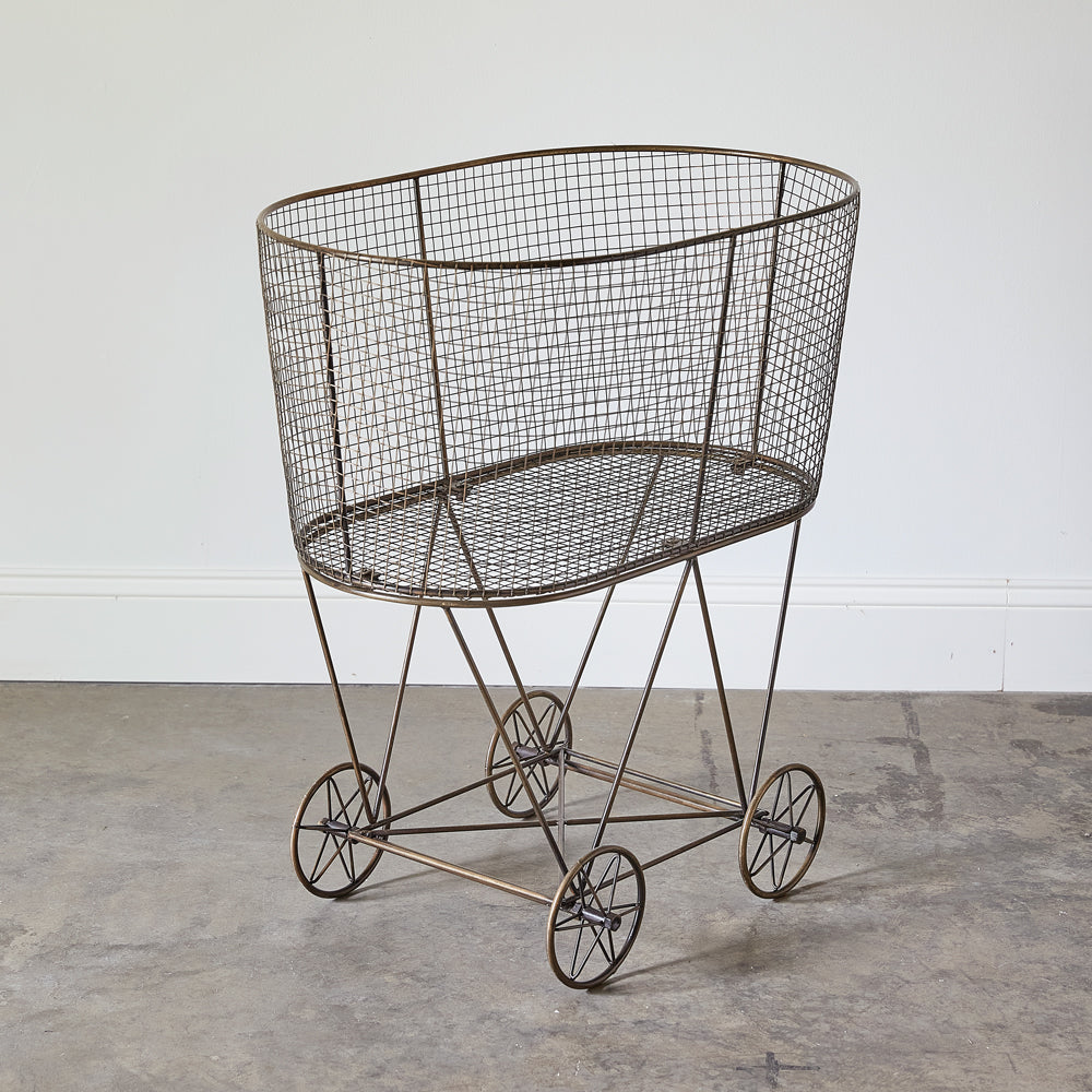 Vintage Inspired Laundry Basket on Wheels-Storage-Vintage Shopper