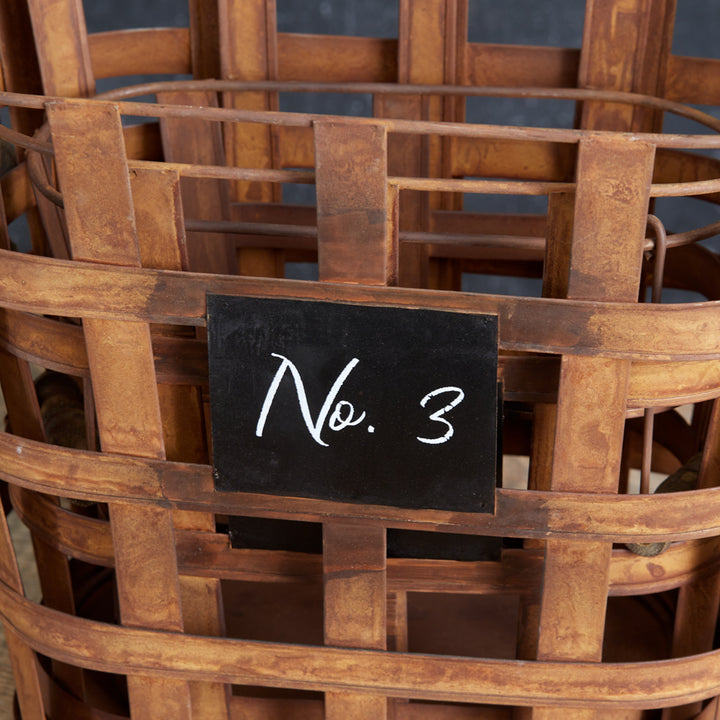 Vintage Inspired Rustic Metal Numbered Storage Baskets (Set of 3)-Storage-Vintage Shopper