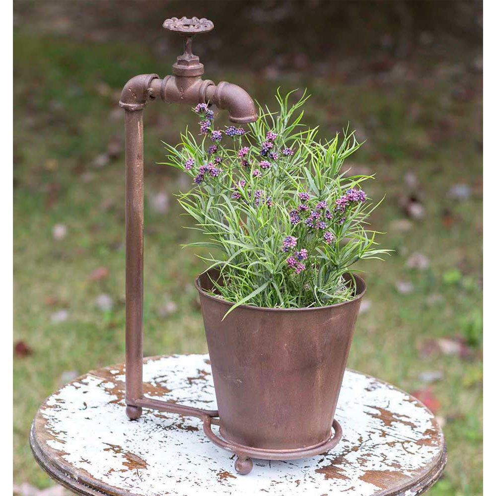 Rustic Farmhouse Water Spigot Tabletop Planter-Outdoor Décor-Vintage Shopper