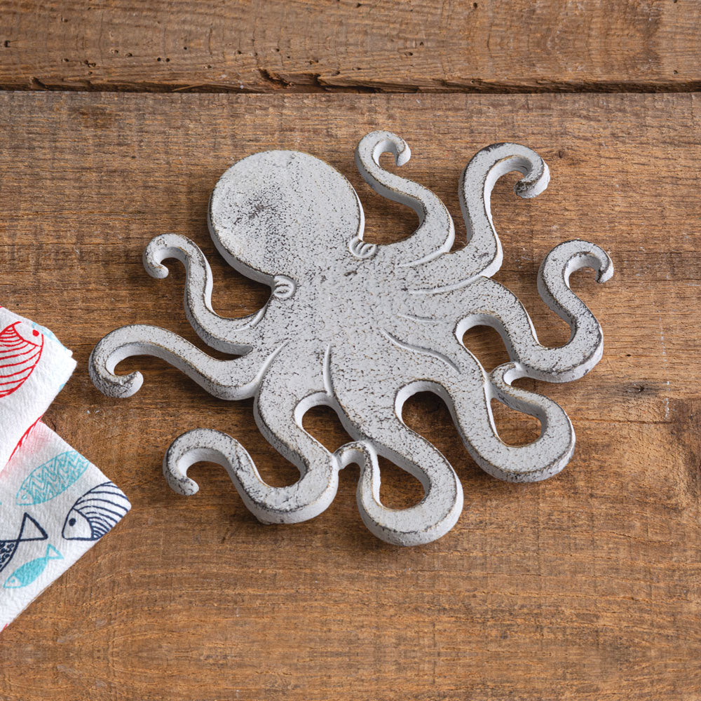 Nautical Octopus Trivet in Metal (Set of 2)-Kitchenware-Vintage Shopper