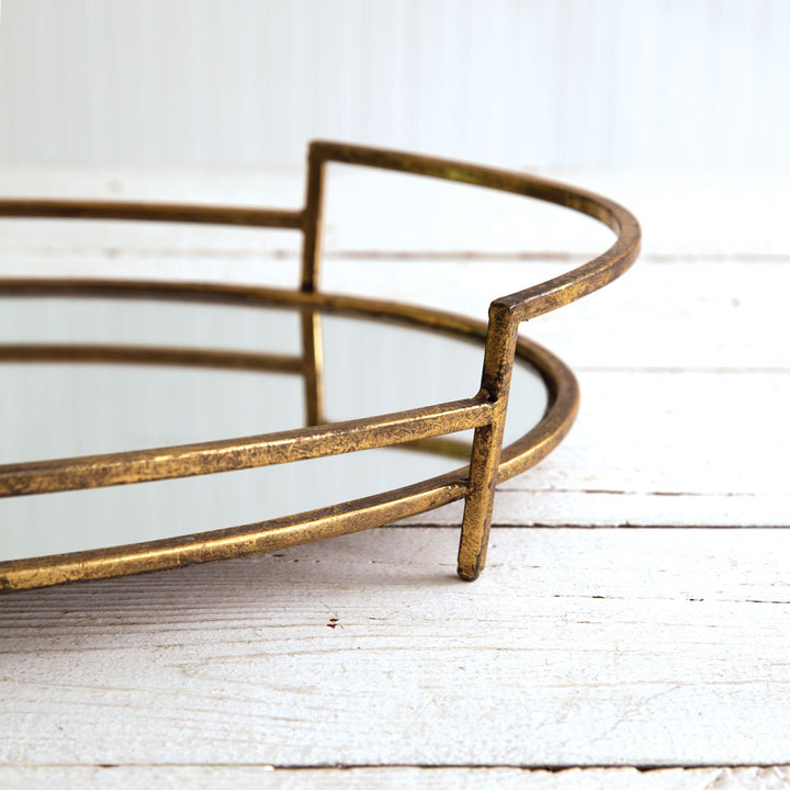 Vintage Inspired Gold Mirror Tray-Tabletop-Vintage Shopper