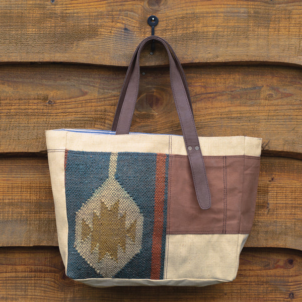 Turkish Kilim Rug Tote Bag-Bag-Vintage Shopper