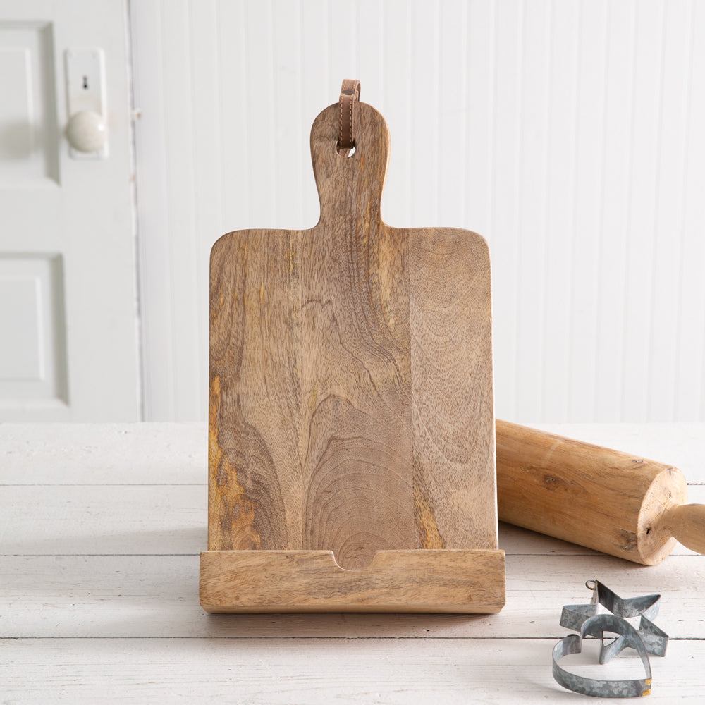 Vintage Wood Cutting Board Cookbook Stand-Home Decor-Vintage Shopper