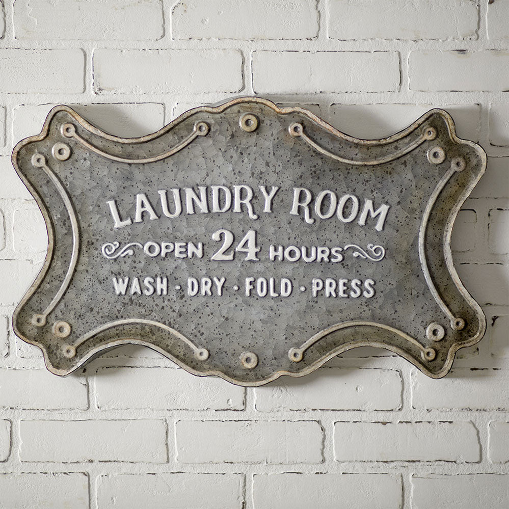 Vintage Inspired Metal Laundry Wall Sign-Wall Decor-Vintage Shopper