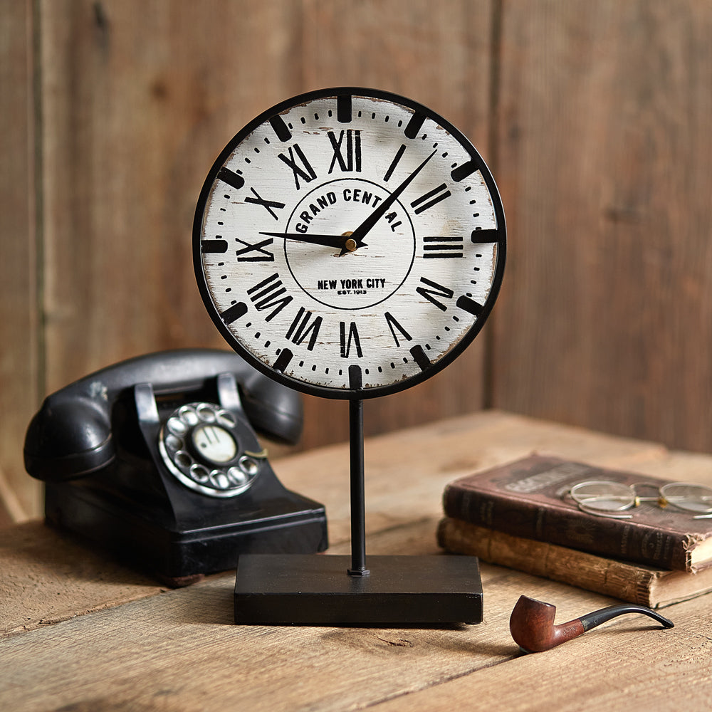 Vintage Inspired Grand Central Tabletop Clock-Clocks-Vintage Shopper