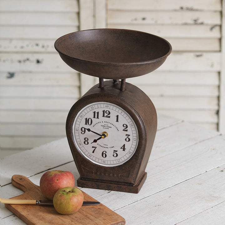 Farmhouse Kitchen Scale Clock-Clocks-Vintage Shopper