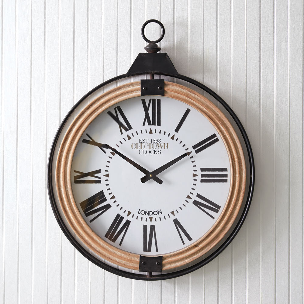 Victorian Pocket Watch Inspired Wall Clock-Clocks-Vintage Shopper