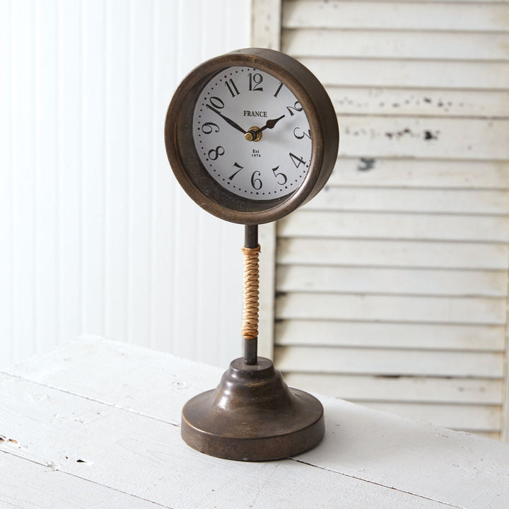 French Antique Pedestal Mantel Clock-Clocks-Vintage Shopper