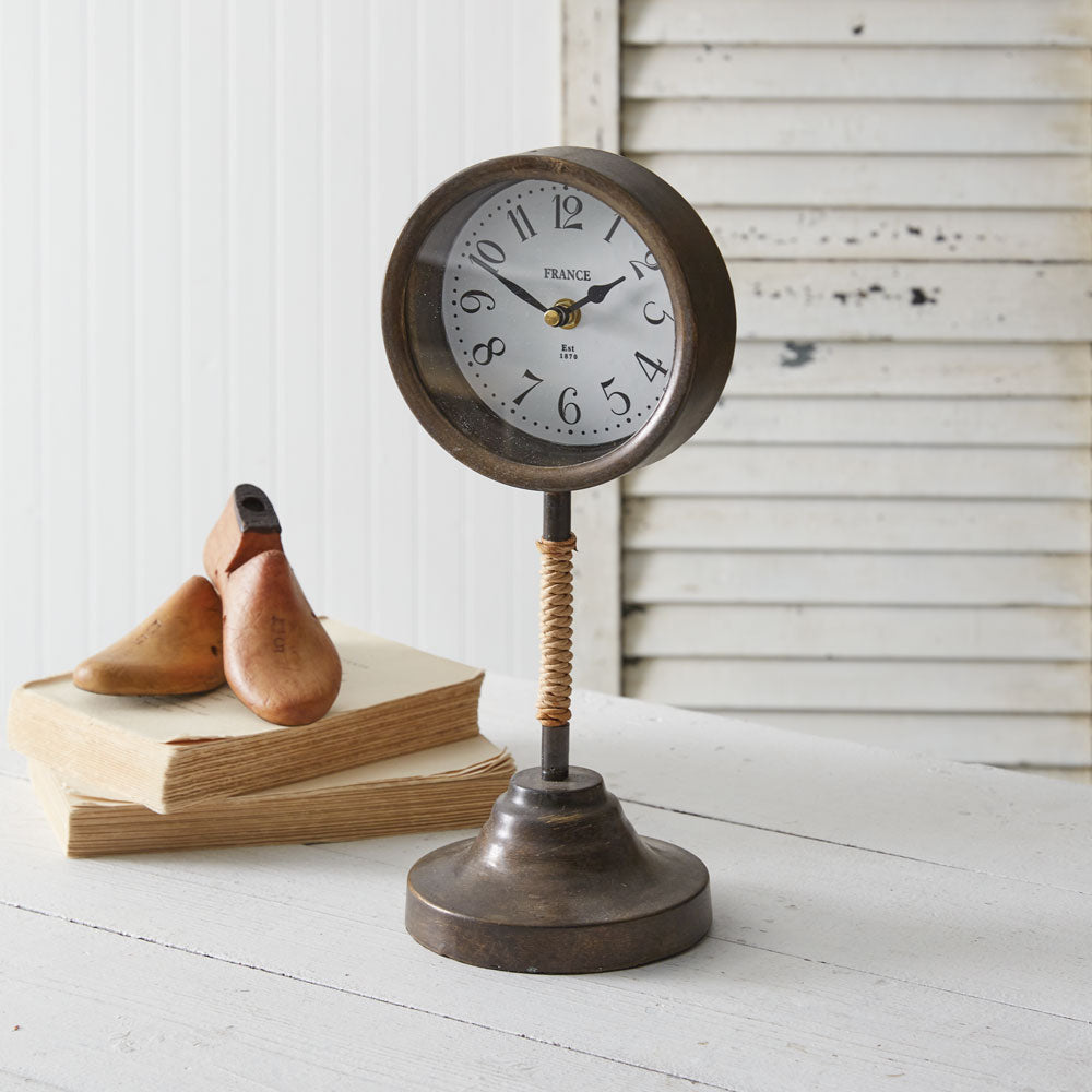 French Antique Pedestal Mantel Clock-Clocks-Vintage Shopper
