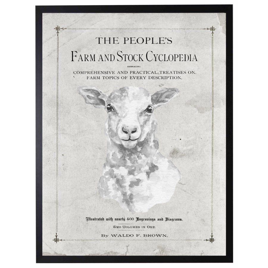 Antique Farmhouse Sheep Artwork inspired by "The People's Farm And Stock Cyclopedia"-Art-Vintage Shopper