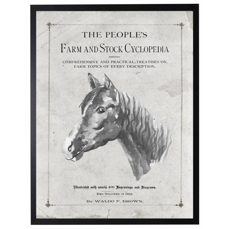 Antique Farmhouse Horse Artwork inspired by "The People's Farm And Stock Cyclopedia"-Art-Vintage Shopper