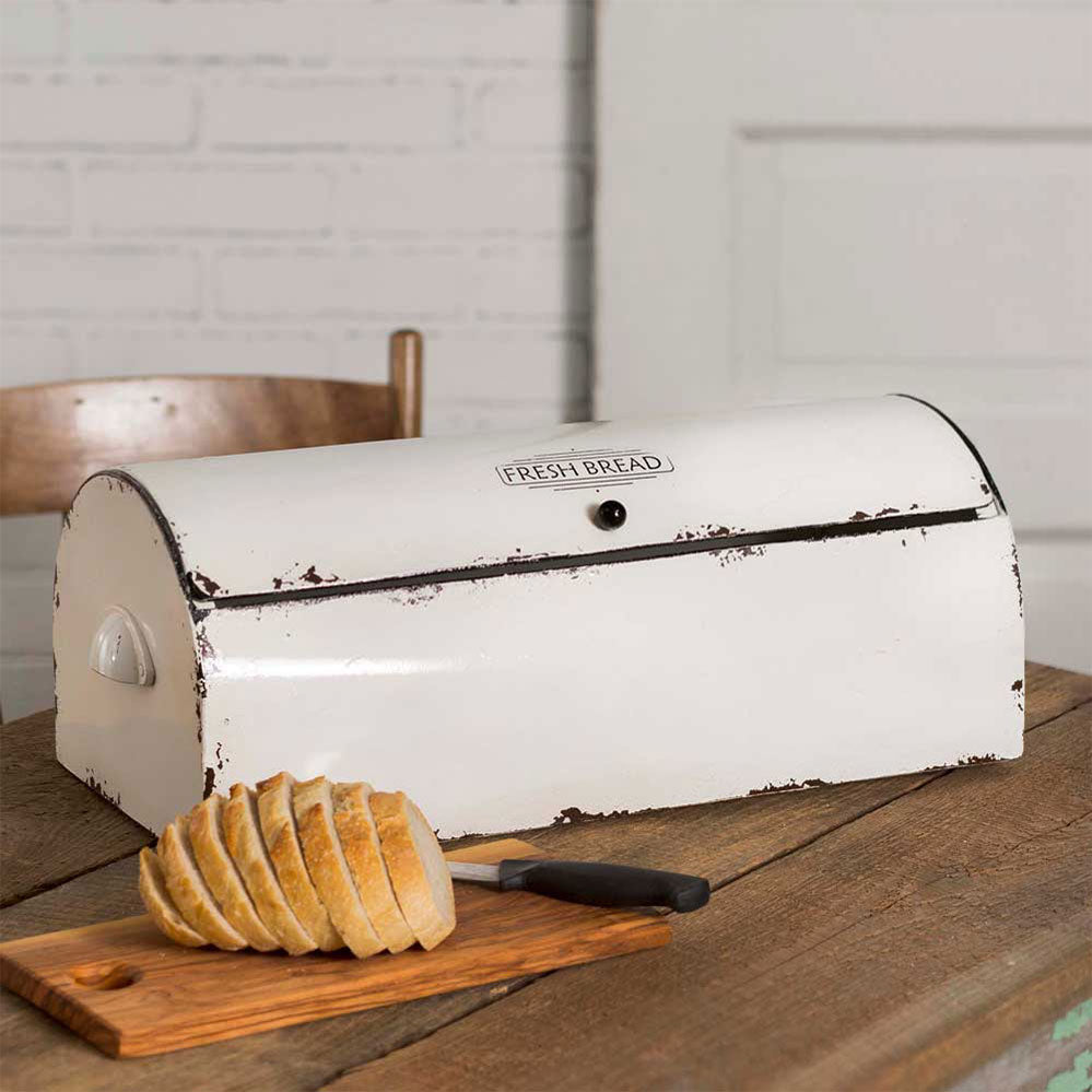 Vintage Inspired Bread Box in White-Kitchenware-Vintage Shopper