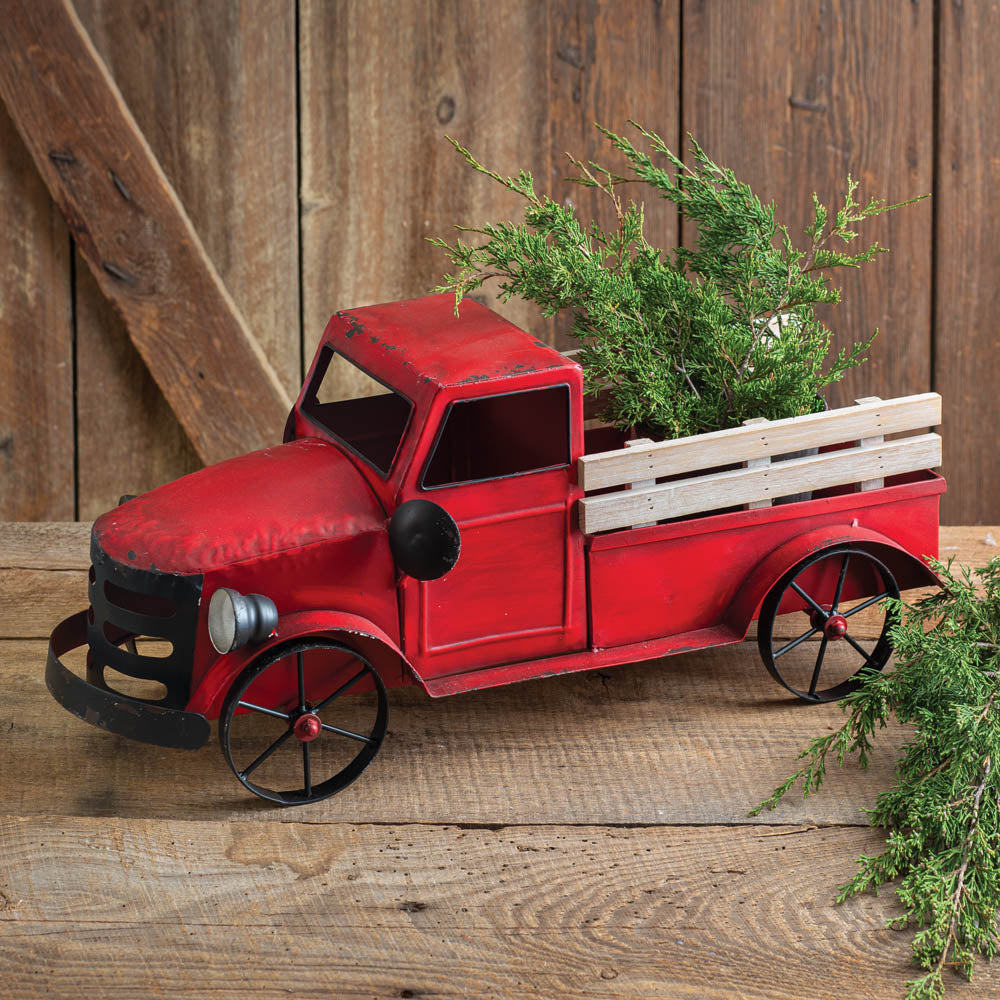 Retro Rustic Red Pickup Truck-Tabletop-Vintage Shopper