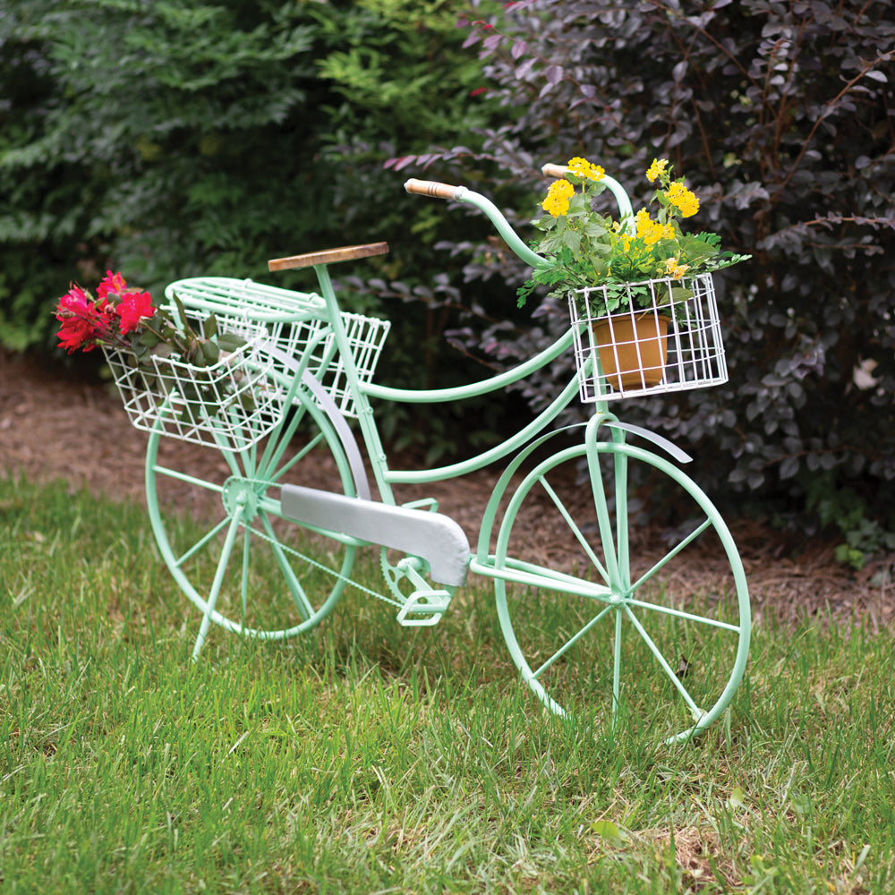 Decorative French Country Garden Bicycle with Baskets-Outdoor Décor-Vintage Shopper