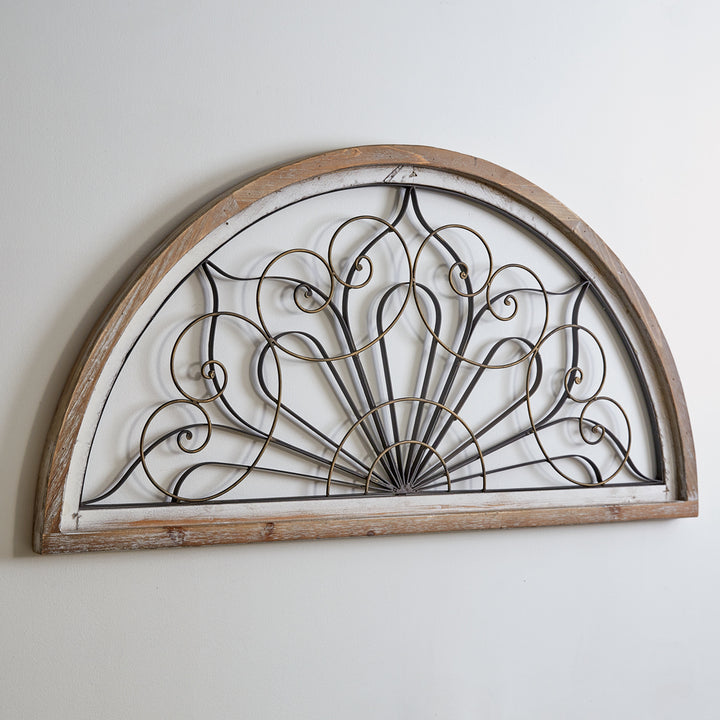 Architectural Detail Wall Décor in Distressed Wood and Metal-Wall Decor-Vintage Shopper