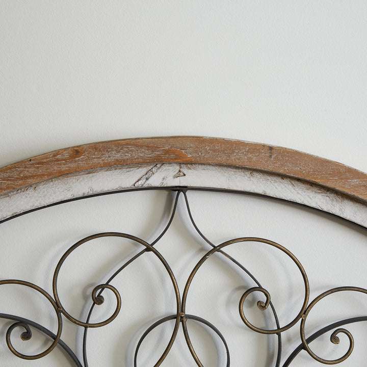 Architectural Detail Wall Décor in Distressed Wood and Metal-Wall Decor-Vintage Shopper