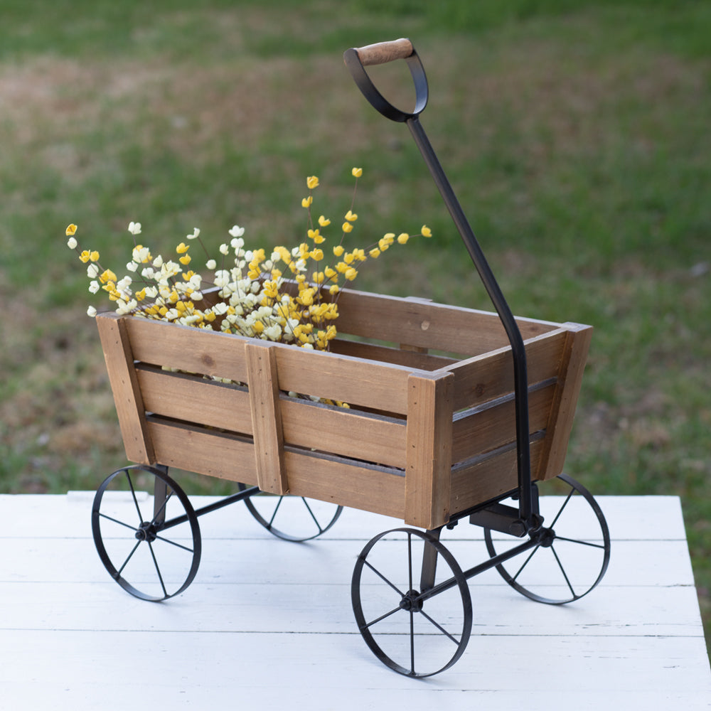 Country Farm Wooden Wagon-Tabletop-Vintage Shopper