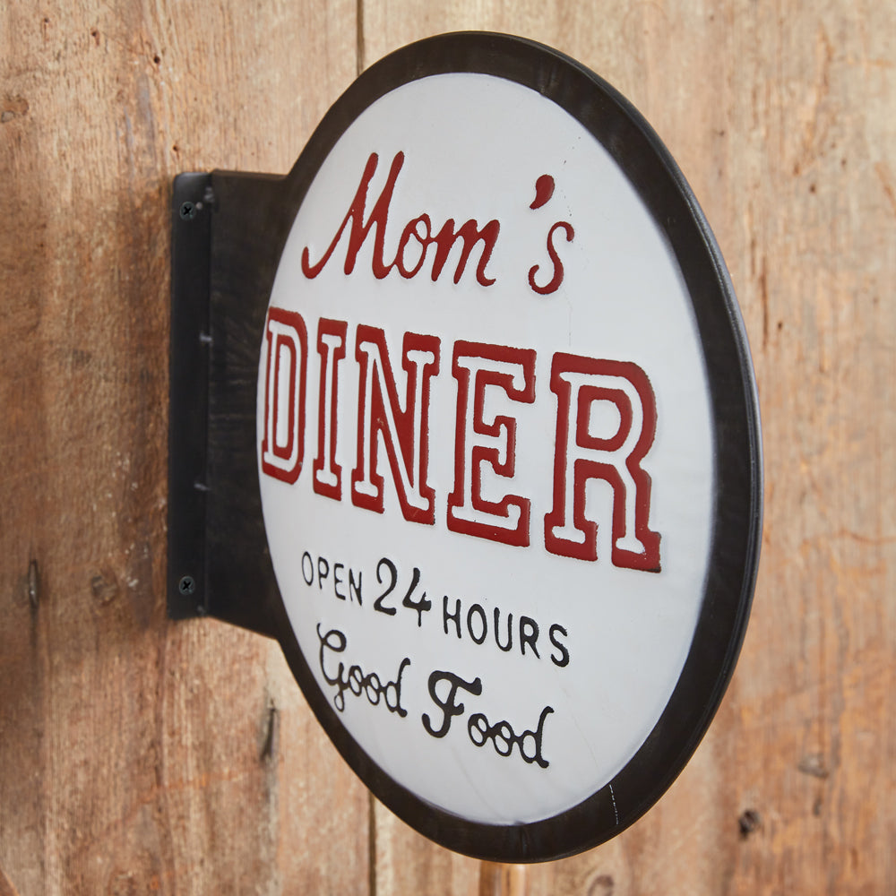 Mom's Diner Retro Metal Wall Sign-Wall Decor-Vintage Shopper