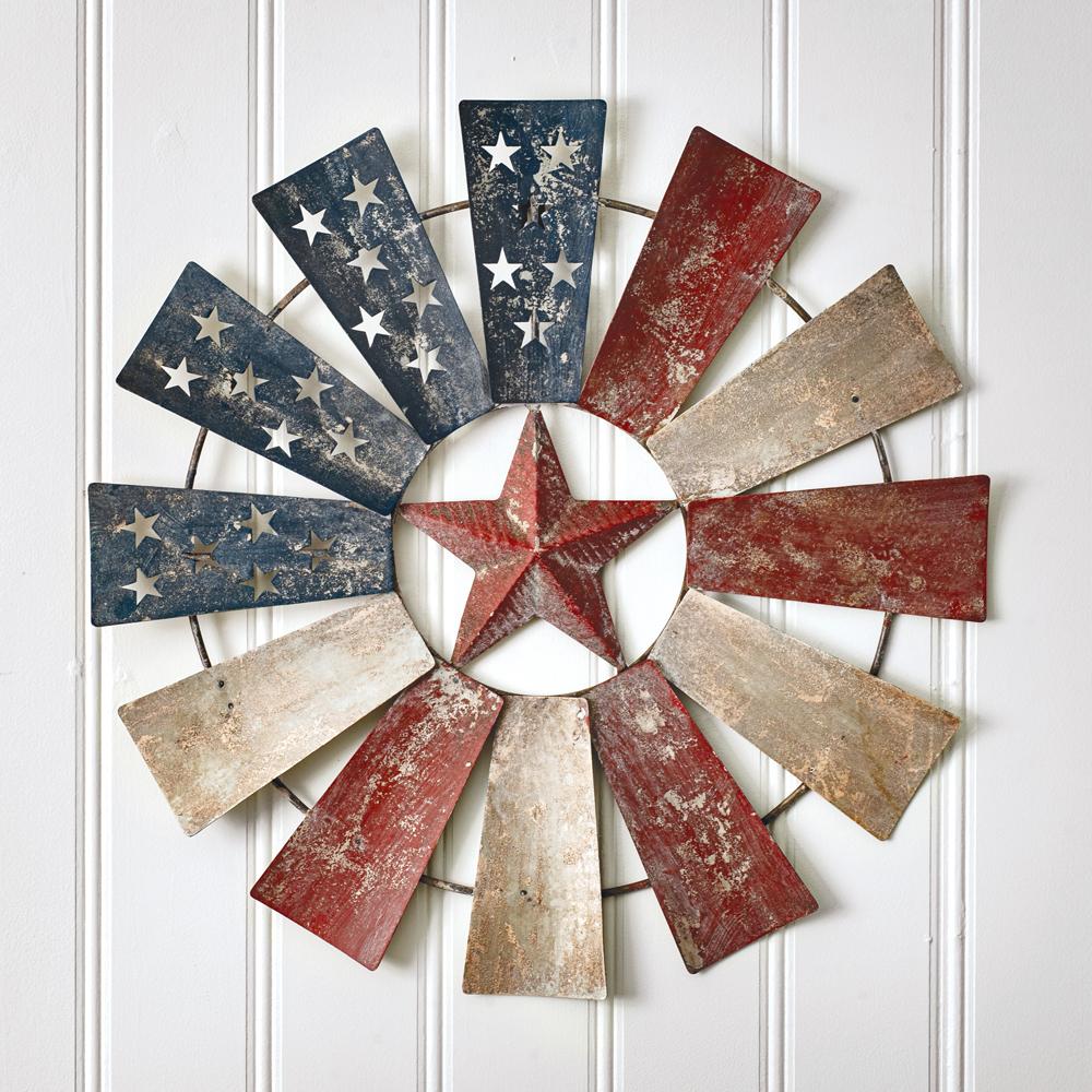 American Flag Windmill Wall Décor-Wall Decor-Vintage Shopper