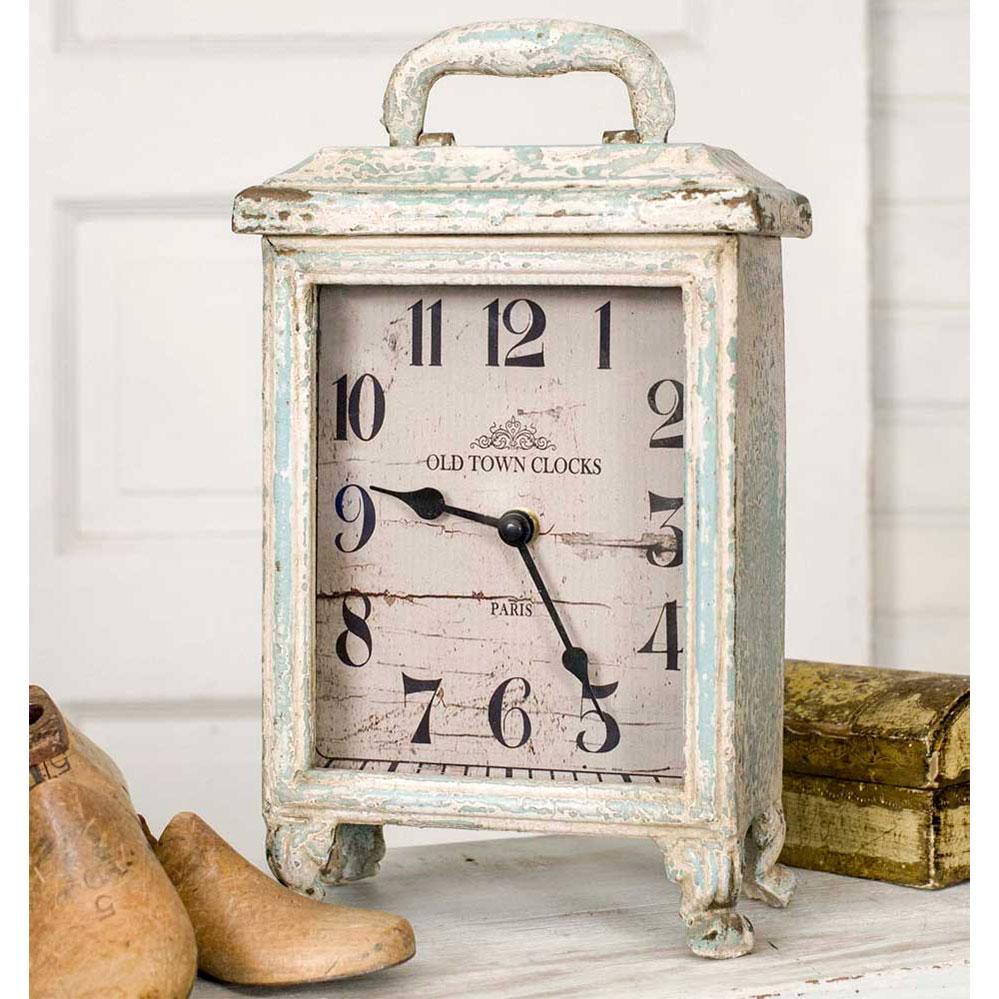Distressed Carriage Clock-Clocks-Vintage Shopper