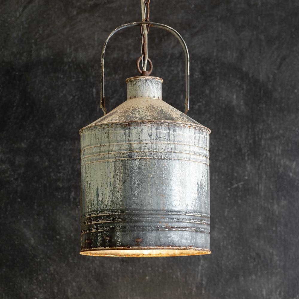 Distressed Metal Farmhouse Pendant Light-Lighting-Vintage Shopper