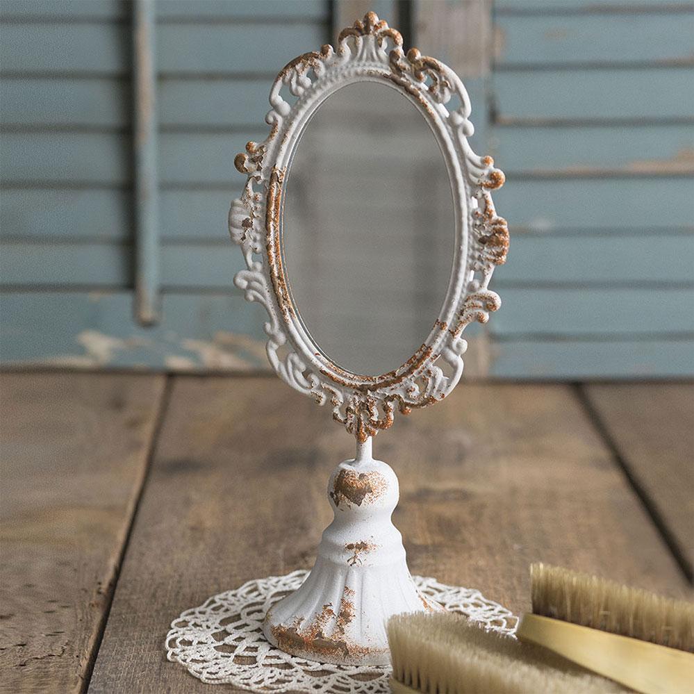 Distressed Victorian Vanity Mirror-Home Decor-Vintage Shopper