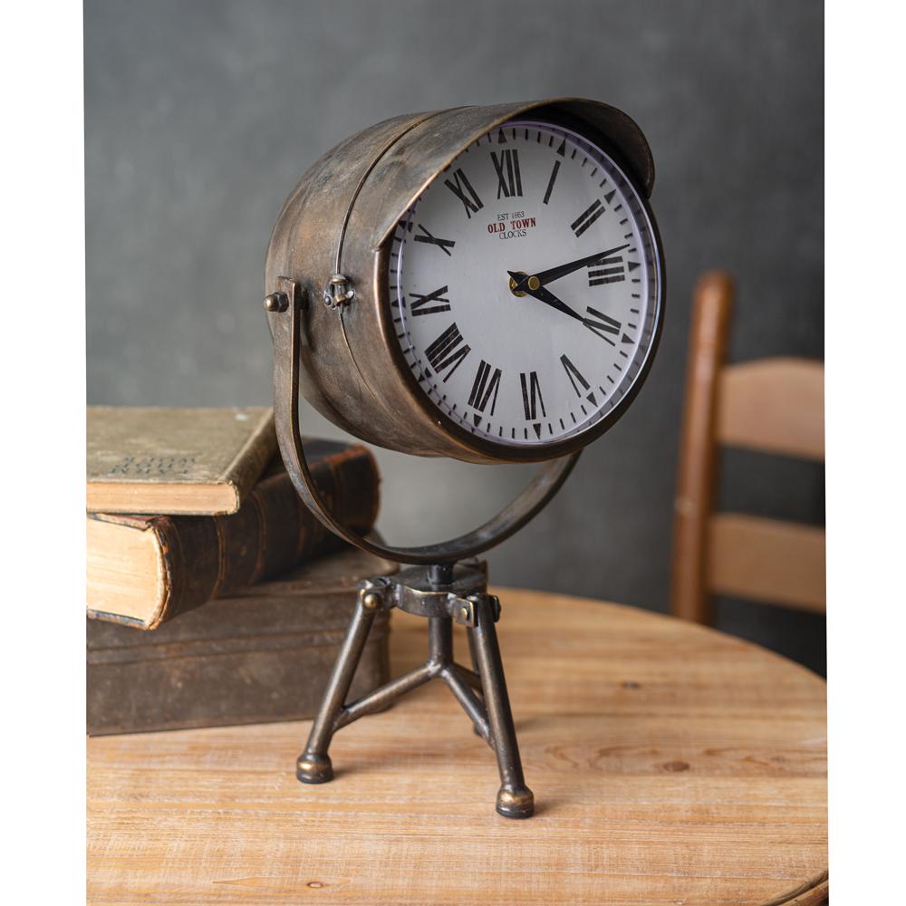 Industrial Spotlight Clock-Clocks-Vintage Shopper