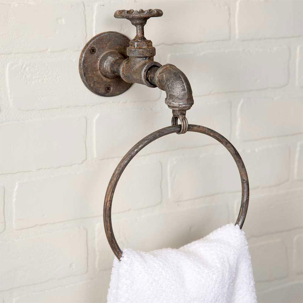 Industrial Vintage Water Spigot Towel Ring (Set of 2)-Home Decor-Vintage Shopper