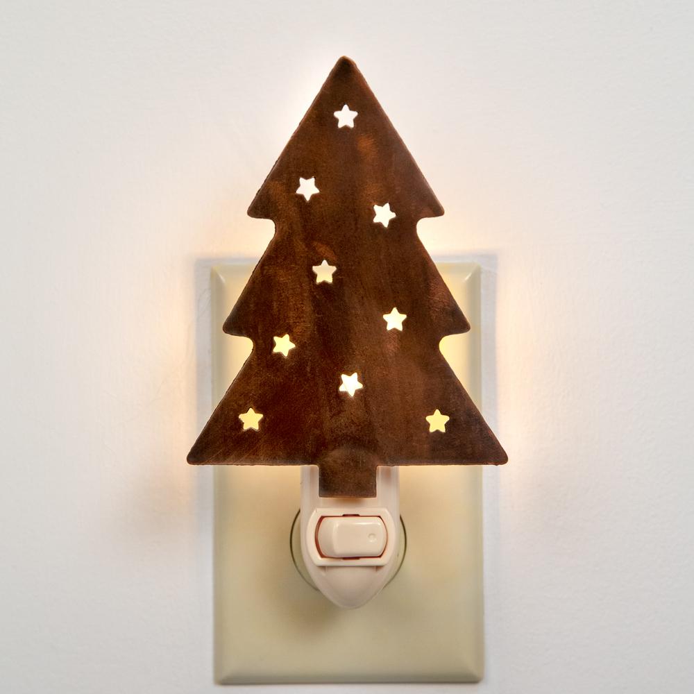 Rustic Christmas Tree Night Light (Box of 4)-Lighting-Vintage Shopper