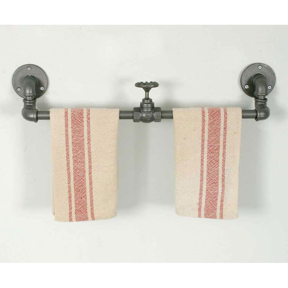 Vintage Industrial Valve Towel Rack (Set of 2)-Home Decor-Vintage Shopper